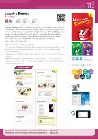 111WRITING
Essay Writing
Kelly Ripatti, Lucy Han
Essay Writing LV DQ HDV LQWHUDFWLYH JXLGH WR HVVD ZULWLQJ LQFOXGLQJ 72()/®
iBT
writing. This two-book series teaches independent and integrated writing
techniques. Each book features four steps which facilitate a simple and clear essay
writing process.
6WHS  4XL]]HV ZKLFK LQWURGXFH WKH QHFHVVDU VNLOOV DQG KHOS VWXGHQWV XQGHUVWDQG
WKH 72()/®
iBT writing tasks.
6WHS  1RWHWDNLQJ SODQQLQJ DQG ZULWLQJ SURFHGXUHV ZKLFK KHOS VWXGHQWV
understand how to take notes and begin to formulate a response based on a
reading passage and a lecture.
Step3: Writing and paraphrasing techniques which guide students to write
introduction, body and conclusion paragraphs that cite and synthesize information
from the reading passage and lecture.
6WHS  *XLGHG WHVWV ZKLFK JLYH VWXGHQWV SUDFWLFH DW ZULWLQJ WKHLU RZQ HVVDV
f ,QWHUHVWLQJ ZULWLQJ WRSLFV HTXLYDOHQW WR WKRVH IRXQG RQ WKH 72()/®
iBT
f 9DULHW RI VDPSOH HVVDV ZLWK VXSSRUWLQJ IXOOFRORU LOOXVWUDWLRQV DQG SKRWRJUDSKV
f *XLGHG WHVWV JLYH VWXGHQWV SUDFWLFH DW ZULWLQJ HVVDV
f 8VHIXO H[SUHVVLRQV WUDQVFULSWV DQG VNLOOEXLOGLQJ H[HUFLVHV WR LPSURYH ZULWLQJ
f 7HDFKLQJ WLSV DQG UHFRPPHQGHG OHVVRQ SODQV
Complimentary Downloads
compasspub.com/EWFB
Only for Book 1
STUDENT BOOK
Pages
Unit
Varies
Units
Book
4Sections
STUDENT
LEVEL Upper Intermediate
Essay Writing for Beginners 1 - Student Book with Audio CD 9781599660424
Essay Writing for Beginners 2 - Student Book 9781599660431
Student Book
Teacher’s
Kit
Scan to view
sample unit!
 