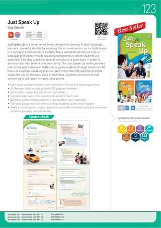 LISTENING
Complimentary Downloads
compasspub.com/VOA
Complimentary Downloads
compasspub.com/DLNS
Listening to the News
9RLFH RI $PHULFD
Karl Nordvall
Dynamic Listening  Speaking
Byoung-man Jeon, Michael Pederson
Listening to the News is a three-book series developed to improve listening
comprehension skills for academic purposes. The reports highlight a wide variety of
regional and global topics, which are grouped into four major themes: “American
/LIH} |*HQHUDO ,QWHUHVW} |6FLHQFH} DQG |:RUOG ,QWHUHVW}
f ,QIRUPDWLYH WRSLFV IURP UHDO
9RLFH RI $PHULFD QHZV
broadcasts
f /LVWHQLQJ FRPSUHKHQVLRQ
development for academic
purposes
f )XOOFRORU SKRWRJUDSKV ZLWK
appealing graphics
f 'LFWDWLRQ WUDQVFULSW DQG
answer key booklets are
included with the student book
Dynamic Listening  Speaking is a two-level conversational listening and speaking
series designed with a step-by-step approach. These books allow learners to develop
both receptive and productive English-language skills by focusing on common
communicative situations.
f )RFXV RQ OLVWHQLQJ SUDFWLFH
with reading and speaking
components
f 3URQXQFLDWLRQ WLSV DQG
diagrams to improve clarity in
speaking
f 9DULHW RI DXGLR WSHV VXFK DV
dialogs, monologs, and
interviews
f XOWXUDO LQIRUPDWLRQ DQG WLSV
Listening to the News 1: Voice of America - Student Book with Dictation Book, Answer Key, and MP3 CD 9781599662091
Listening to the News 2: Voice of America - Student Book with Dictation Book, Answer Key, and MP3 CD 9781599662121
Listening to the News 3: Voice of America - Student Book with Dictation Book, Answer Key, and MP3 CD 9781599662152
Dynamic Listening  Speaking 1 - Student Book with MP3 CD 9781599664088
Dynamic Listening  Speaking 2 - Student Book with MP3 CD 9781599664095
STUDENT BOOK
Pages
Unit
4
Units
Book
20
STUDENT BOOK
Pages
Unit
10
Units
Book
12 LEVEL Intermediate
STUDENT
STUDENT
Student Book
Student Book
LEVEL
Intermediate~
Upper Intermediate
Dynamic Listening  Speaking 1 - Answer Key 9781599664101
Dynamic Listening  Speaking 2 - Answer Key 9781599664118
DICTATION BOOK
Pages
Unit
1
Scan to view
sample unit!
Scan to view
sample unit!
Teacher’s
Kit
Teacher’s
Kit
119
 