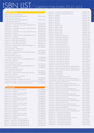 TEST PREPARATION
Skills for the TOEFL®
iBT Series
Paul Edmunds, Nancie McKinnon, Jeff Zeter
Building, Developing, and Mastering Skills for the
TOEFL®
iBT is a three-level graded test preparation
course designed to develop and refine skills
necessary for achieving the maximum score on the
72()/®
iBT. Available in combined editions or split
editions by skill and level, this comprehensive series
provides multiple opportunities to learn and practice
reading, writing, speaking, and listening as well as
the opportunity to become familiar with the question
WSHV IRXQG RQ WKH DFWXDO 72()/®
iBT.
f *HQHUDO LQIRUPDWLRQ DERXW WKH 72()/
®
iBT
f Study tips pertaining to each section
f Examples of the various question types found on
the 72()/®
iBT
f Authentic practice tests modeled after the 72()/
®
format with full answer key and transcripts
f Audio recordings of over 100 sample conversations
and lectures
Complimentary Downloads
compasspub.com/iBTSKILLS
Building Skills
Developing Skills
Mastering Skills
TOEFL®iBT 0-18 19-40 41-64 65-95 96-110 111-120
*Available In
Individual Skill Editions (12 Books) or Combined Editions (3 Books)
Building Skills for the TOEFL® iBT, 2nd - Reading - SB with MP3 CD 9781599663487
Building Skills for the TOEFL® iBT, 2nd - Listening - SB with MP3 CD 9781599663494
Building Skills for the TOEFL® iBT, 2nd - Speaking - SB with MP3 CD 9781599663500
Building Skills for the TOEFL® iBT, 2nd - Writing - SB with MP3 CD 9781599663517
Building Skills for the TOEFL® iBT, 2nd - Combined Book - SB with MP3 CD 9781599665177
Developing Skills for the TOEFL® iBT, 2nd - Reading - SB with MP3 CD 9781599663524
Developing Skills for the TOEFL® iBT, 2nd - Listening - SB with MP3 CD 9781599663531
Developing Skills for the TOEFL® iBT, 2nd - Speaking - SB with MP3 CD 9781599663548
Developing Skills for the TOEFL® iBT, 2nd - Writing - SB with MP3 CD 9781599663555
Developing Skills for the TOEFL® iBT, 2nd - Combined Book - SB with MP3 CD 9781599665184
Mastering Skills for the TOEFL® iBT, 2nd - Reading - SB with MP3 CD 9781599663562
Mastering Skills for the TOEFL® iBT, 2nd - Listening - SB with MP3 CD 9781599663579
Mastering Skills for the TOEFL® iBT, 2nd - Speaking - SB with MP3 CD 9781599663586
Mastering Skills for the TOEFL® iBT, 2nd - Writing - SB with MP3 CD 9781599663593
Mastering Skills for theTOEFL® iBT, 2nd - Combined Book - SB with MP3 CD 9781599665191
Sharpening Skills for theTOEFL® iBT - Four PracticeTests - SB with Audio CDs 9781599660288
Sharpening Skills for the TOEFL®
iBT series
Jeff Zeter, Michael Pederson
Sharpening Skills for the TOEFL
®
iBT SURYLGHV VWXGHQWV SUHSDULQJ WR WDNH WKH 72()/
®
iBT test with four comprehensive, accurate practice tests to hone their test-taking
ability. Each of the four tests includes reading, listening, speaking, and writing
VHFWLRQV RI WKH VDPH VWOH IRXQG RQ WKH DFWXDO 72()/
®
iBT test. In addition, each
VHFWLRQ LV GHVLJQHG WR SURYLGH VWXGHQWV ZLWK WKH ORRN DQG IHHO RI DQ DFWXDO 72()/
®
iBT
test in order to increase familiarity and confidence when taking the actual test.
f $XGLR 'V WR VLPXODWH 72()/
®
iBT listening sections, including authentic
university-level lectures and realistic campus-related conversations
f RPSOHWH WUDQVFULSWV IXOO DQVZHU NH DQG PRGHO VSHDNLQJ DQG ZULWLQJ DQVZHUV SURYLGHG
Complimentary Downloads
compasspub.com
TOEIC® 0-250 255-400 405-600 605-780 785-900 905-990
TOEFL®iBT 0-18 19-40 41-64 65-95 96-110 111-120
TOEFL®
STUDENT
LEVEL
Intermediate~
Advanced
STUDENT
Review Tests in the Series6
Vocabulary Review
Sections in the Series
42
Mini Practice Tests in the Series18
Full Practice Tests in the Series6
Full Practice Tests4
LEVEL Advanced
TOEIC® 0-250 255-400 405-600 605-780 785-900 905-990
143
 
