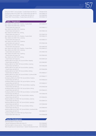 ISBN LIST
Joey the Jolly Snowman - Storybook, Workbook and
Downloadable Audio 9781640150157
Tip Top Readers Level 1-3 Set with MP3 CD 9781640150669
Compass Readers Level 1
Betty’s Good Ideas - Graded Reader with Audio D/L 9781613525616
A Letter to Roberto - Graded Reader with Audio D/L 9781613525623
I See Bugs - Graded Reader with Audio D/L 9781613525630
My Ocean Friends - Graded Reader with Audio D/L 9781613525647
Goldfish Are Boring! - Graded Reader with Audio D/L 9781613525654
Pets - Graded Reader with Audio D/L 9781613525661
Seeds Travel - Graded Reader with Audio D/L 9781613525678
Making a House - Graded Reader with Audio D/L 9781613525685
Towers - Graded Reader with Audio D/L 9781613525692
Caring for Your Dog - Graded Reader with Audio D/L 9781613525708
Compass Readers Level 1 - 10-Pack with Audio CD 9781613525715
Compass Readers Level 2
Too Tall Tina - Graded Reader with Audio D/L 9781613525722
Acting like Animals - Graded Reader with Audio D/L 9781613525845
Silly Dog - Graded Reader with Audio D/L 9781613525746
My Pet Turtle Tom - Graded Reader with Audio D/L 9781613525753
When I Grow Up - Graded Reader with Audio D/L 9781613525760
I Can Make a Paper Plane! - Graded Reader with Audio D/L 9781613525777
At the Zoo - Graded Reader with Audio D/L 9781613525784
Caring for Your Turtle - Graded Reader with Audio D/L 9781613525791
Let’s Make Pancakes! - Graded Reader with Audio D/L 9781613525807
What Are Otters Like? - Graded Reader with Audio D/L 9781613525814
Compass Readers Level 2 - 10-Pack with Audio CD 9781613525821
Compass Readers Level 3
Percy the Parakeet - Graded Reader with Audio D/L 9781613525838
My Pocket Hamster - Graded Reader with Audio D/L 9781613525739
Lost in the Tower of London - Graded Reader with Audio D/L 9781613525852
A Special Bear in New York - Graded Reader with Audio D/L 9781613525869
Not Fair! - Graded Reader with Audio D/L 9781613525876
Groundhog Day - Graded Reader with Audio D/L 9781613525883
Big Plants - Graded Reader with Audio D/L 9781613525890
Koalas - Graded Reader with Audio D/L 9781613525906
The Life of the Butterfly - Graded Reader with Audio D/L 9781613525913
Your Senses - Graded Reader with Audio D/L 9781613525920
Compass Readers Level 3 - 10-Pack with Audio CD 9781613525937
Compass Readers Level 4
The Tiger, the Boy, and the Jackal - Graded Reader with Audio D/L 9781613525944
Jane’s Bright Idea - Graded Reader with Audio D/L 9781613525951
The Spanish Doll of Barcelona - Graded Reader with Audio D/L 9781613525968
First in Flight: The Wright Brothers - Graded Reader with Audio D/L 9781613525975
The Firebird of Rio - Graded Reader with Audio D/L 9781613525982
Desert Animals - Graded Reader with Audio D/L 9781613525999
Where Did You Get That Chocolate? - Graded Reader with Audio D/L 9781613526002
Hey, Los Angeles - Graded Reader with Audio D/L 9781613526019
Extreme Weather: Hurricane! - Graded Reader with Audio D/L 9781613526026
Weird Plants - Graded Reader with Audio D/L 9781613526033
Compass Readers Level 4 - 10-Pack with Audio CD 9781613526040
Compass Readers Level 5
A Hero in the Night - Graded Reader with Audio D/L 9781613526057
A Spelling Star in Los Angeles - Graded Reader with Audio D/L 9781613526064
Aliens are Coming! - Graded Reader with Audio D/L 9781613526071
Lulu’s Big Find - Graded Reader with Audio D/L 9781613526088
The Magnificent Minu - Graded Reader with Audio D/L 9781613526095
Ola, Rio de Janeiro! - Graded Reader with Audio D/L 9781613526101
How Designers Design - Graded Reader with Audio D/L 9781613526118
The Great Wave: Tsunami! - Graded Reader with Audio D/L 9781613526125
A World of Wonders - Graded Reader with Audio D/L 9781613526132
The Sherpa: People of the Mountains - Graded Reader with Audio D/L 9781613526224
Compass Readers Level 5 - 10-Pack with Audio CD 9781613526156
Compass Readers Level 6
Lo-Sun’s Lesson: A Chinese Folktale - Graded Reader with Audio D/L 9781613526163
The Crafty Potter - Graded Reader with Audio D/L 9781613526170
The Trial of Jack Bean - Graded Reader with Audio D/L 9781613526187
The Spelling Bee - Graded Reader with Audio D/L 9781613526194
The Laziest Boy in Greece - Graded Reader with Audio D/L 9781613526200
Lights, Camera, Action! - Graded Reader with Audio D/L 9781613526217
How it’s Made: From Sand to Glass - Graded Reader with Audio D/L 9781613526323
How it’s Made: From Sugar to Candy - Graded Reader with Audio D/L 9781613526231
Korea - Graded Reader with Audio D/L 9781613526248
Spices Changed the World - Graded Reader with Audio D/L 9781613526330
Compass Readers Level 6 - 10-Pack with Audio CD 9781613526262
Compass Readers Level 7
Reduce, Reuse, Recycle - Graded Reader with Audio D/L 9781613526279
Hunting for Stravinsky - Graded Reader with Audio D/L 9781613526286
Chopin’s Heart - Graded Reader with Audio D/L 9781613526293
Bantay the Magic Dog - Graded Reader with Audio D/L 9781613526309
The Inquiry Club’s Big Project - Graded Reader with Audio D/L 9781613526316
Living in the Cold - Graded Reader with Audio D/L 9781613526255
The Carbon Cycle - Graded Reader with Audio D/L 9781613526149
Classifying Plants - Graded Reader with Audio D/L 9781613526347
Discovering Lost Cities - Graded Reader with Audio D/L 9781613526354
The Amazing Galapagos Islands - Graded Reader with Audio D/L 9781613526361
Compass Readers Level 7 - 10-Pack with Audio CD 9781613526378
Young Learners Classic Readers Level 1
The Town Mouse and the Country Mouse - Graded Reader with MP3 CD 9781599666327
The Town Mouse and the Country Mouse - Workbook 9781599666921
Hansel and Gretel - Graded Reader with MP3 CD 9781599666334
Hansel and Gretel - Workbook 9781599666938
The Brave Tin Soldier - Graded Reader with MP3 CD 9781599666341
The Brave Tin Soldier - Workbook 9781599666945
Noah’s Ark - Graded Reader with MP3 CD 9781599666358
Noah’s Ark - Workbook 9781599666952
Bellerophon and Pegasus - Graded Reader with MP3 CD 9781599666365
Bellerophon and Pegasus - Workbook 9781599666969
How Red Bird Got His Color - Graded Reader with MP3 CD 9781599666372
How Red Bird Got His Color - Workbook 9781599666976
The Three Goats - Graded Reader with MP3 CD 9781599666389
The Three Goats - Workbook 9781599666983
Two Frogs - Graded Reader with MP3 CD 9781599666396
Two Frogs - Workbook 9781599666990
The Three Little Pigs - Graded Reader with MP3 CD 9781599666402
The Three Little Pigs - Workbook 9781599667003
The Selfish Giant - Graded Reader with MP3 CD 9781599666419
The Selfish Giant - Workbook 9781599667010
Young Learners Classic Readers Level 2
The Fir Tree - Graded Reader with MP3 CD 9781599666426
The Fir Tree - Workbook 9781599667027
The Elves and the Shoemaker - Graded Reader with MP3 CD 9781599666433
The Elves and the Shoemaker - Workbook 9781599667034
How Bear Lost His Tail - Graded Reader with MP3 CD 9781599666440
How Bear Lost His Tail - Workbook 9781599667041
Sleeping Beauty - Graded Reader with MP3 CD 9781599666457
Sleeping Beauty - Workbook 9781599667058
Jack and the Magic Beans - Graded Reader with MP3 CD 9781599666464
Jack and the Magic Beans - Workbook 9781599667065
The Son Who Came Home - Graded Reader with MP3 CD 9781599666471
The Son Who Came Home - Workbook 9781599667072
The Nutcracker - Graded Reader with MP3 CD 9781599666488
The Nutcracker - Workbook 9781599667089
Puss in Boots - Graded Reader with MP3 CD 9781599666495
151
 