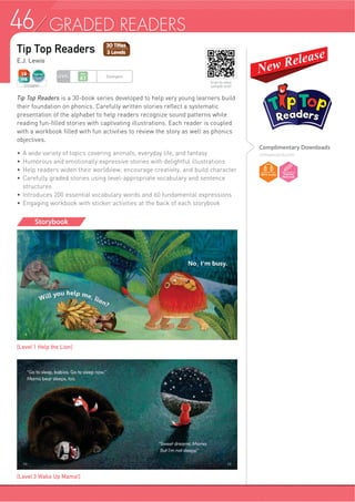 45GRADED READERSLLEVELLEVEL11
LLEVELLEVEL22
Short Vowels 70 words per story Short Vowels 80 words per story
LEVELLEVEL33
LEVELLEVEL44
Long Vowels 80 words per story Consonant Blends 90 words per story
LEVELLEVEL55
LEVELLEVEL666
Vowel Blends 110 words per story Review (Level 3, 4, 5) 120 words per story
 