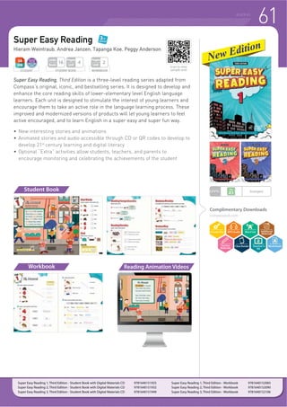 READING
The importance of obtaining proper reading skills is crucial for any student, parent, or educator.The importance of obtaining proper reading skills is crucial for any student, parent, or educator.The importance of obtaining proper reading skillse importance of obtaining proper reading skiThe importance of obtaining proper reading skills is crucial for any studentis crucial for any student, parent, or, parent, or educaeducatortor..
With Compass Publishing’s reading series, you not only find the proper method for developingWith Compass Publishing’s reading series, you not only find the proper method for developingpass Publishing’s reading series, you not only find the proper method for developWith Compass Publishing’s reading series, you not only find the proper method for developiPublishing’s reading series you not only find the proper method forWith Compass Publishing’s reading series, you not only find the proper method for developingng
yfoundational skills, but our content, activities, and proven approaches allow students to actuallyfoundational skills, but our content, activities, and proven approaches allow students to actuallyundational skills, but our content, activities, and proven approaches allow studefoundational skills, but our content, activities, and proven approaches allow studentfoundational skills, but our content, activities, and proven approaches allow students to acs to actuatuallllyy
yenjoy learning and maintaining these abilities. In order to develop high-quality skills, high-qualityenjoy learning and maintaining these abilities. In order to develop high-quality skills, high-qualityenjoy learning and maintaining these abienjoy learning and maintaining these abilities. In order to develop high-qlities. In order to develop high-quality skills, higualityty skills, high-quah-qualilittyyty
materials are needed; and Compass Publishing’s readings series has this for you.materials are needed; and Compass Publishing’s readings series has this for you.mmaterials are needed; and Compass Puberials are needed; and Compass Paterials are needed; and Compass Publishing’s readings serlishing’s readings series has this fories has this for youyou.
Super Easy Reading 1-3, Third Edition
Reading Lamp 1-3
Reading Table 1-3 -
Reading Shelf 1-3 -
Very Easy Reading 1-4, Fourth Edition
Real Easy Reading 1-3, Second Edition -
Reading Time 1-3 -
First Nonfiction Reading 1-3
School Subject Readings 1-3, Second Edition -
Reading Starter 1-3, Third Edition -
Reading Builder 1-3 -
Reading Wise 1-3 -
Integrate Reading  Writing Basic 1-4 -
Integrate Reading  Writing Building 1-4 -
Basic Reading 200 Key Words 1-3
Basic Reading 400 Key Words 1-3
Basic Reading 800 Key Words 1-3
Basic Reading 1200 Key Words 1-3
Reading Future STARTER 1-3
Reading Future DREAM 1-3 -
Reading Future DISCOVER 1-3
Reading Future DEVELOP 1-3 -
Reading Future CONNECT 1-3
Reading Future CHANGE 1-3 -
Reading Future CREATE 1-3 -
More School Subject Readings 1-3, Second Edition -
Reading Jump 1-3 -
Reading Jump Plus 1-3 -
Reading Success 1-6, Second Edition -
Core Nonfiction Reading 1-3 -
Reading Discovery 1-3 -
Reading Challenge 1-3, Second Edition -
Reading for Speed and Fluency 1-4, Second Edition -
Short Articles for Reading Comprehension 1-3, Second Edition -
Power Reading 1-3 -
Reading for the Real World Intro-3, Third Edition -
Reading the World Now 1-3 -
On Point 1-3 -
Extensive Reading for Academic Success A-D
Issues Now in the News, Third Edition
Hot Topics Japan 1-2 -
 