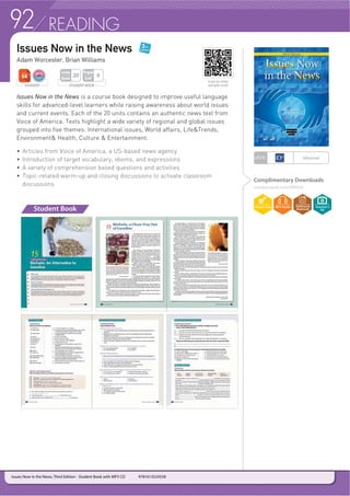 LQ FRQWH[W
f 7KHPDWLFDOORUJDQL]HG UHDGLQJV DQG VXSSOHPHQWDO UHDGLQJV RQ LPSRUWDQW
current topics from a variety of academic subjects
f 5HDGLQJ FRPSUHKHQVLRQ H[HUFLVHV GHVLJQHG WR KRQH FRPSUHKHQVLRQ VNLOOV
such as identifying the main idea, understanding details, and making inferences
f 3UHUHDGLQJ DQG SRVWUHDGLQJ H[HUFLVHV WR UHLQIRUFH WKH 1$:/ YRFDEXODU
words encountered in the readings
f *UDSKLF RUJDQL]HUV DQG RWKHU VXPPDU DFWLYLWLHV WKDW SURYLGH SUDFWLFH LQ
summarizing texts accurately and concisely
f 'HGLFDWHG ZHEVLWH DQG PRELOH DSS IRU H[WUD SUDFWLFH ZLWK YRFDEXODU UHDGLQJ
comprehension, and speed reading practice at www.compassdigibooks.com
Student Book
STUDENT BOOK
Pages
Unit
6
Units
Book
12
STUDENT
Complimentary Downloads
compasspub.com/RRW3rd
LEVEL
UpperIntermediate~
Advanced
www.compassdigibooks.comwww.compassdigibooks.com
Free App
Reading for the Real World Intro, Third Edition - Student Book with Audio and Student Digital Materials 9781613528334
Reading for the Real World 1, Third Edition - Student Book with Audio and Student Digital Materials 9781613528341
Reading for the Real World 2, Third Edition - Student Book with Audio and Student Digital Materials 9781613528358
Reading for the Real World 3, Third Edition - Student Book with Audio and Student Digital Materials 9781613528365
Scan to view
sample unit!
Teacher’s
Kit
 