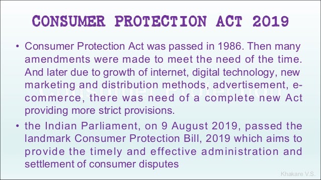 Consumer Protection Act 2019