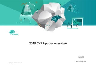 Intelligence Machine Vision Lab
Strictly Confidential
2019 CVPR paper overview
SUALAB
Ho Seong Lee
 