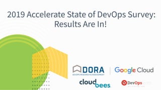 2019 Accelerate State of DevOps Survey:
Results Are In!
 
