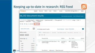 Keeping up-to-date in research: RSS Feed
 