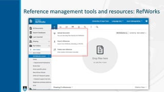 Reference management tools and resources: RefWorks
 