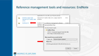 Reference management tools and resources: EndNote
 