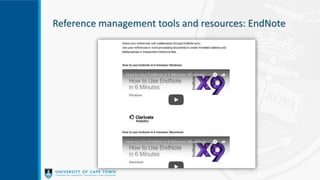 Reference management tools and resources: EndNote
 