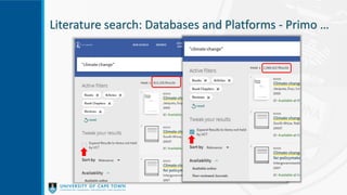 Literature search: Databases and Platforms - Primo …
 