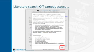 Literature search: Off-campus access …
 