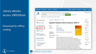 Library eBooks:
access- EBSCOhost
Download for offline
reading
 