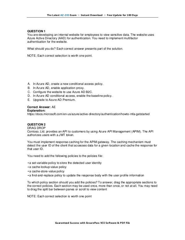 19 Ensurepass Az 3 Exam Dumps Pdf Vce Practice Test Questions