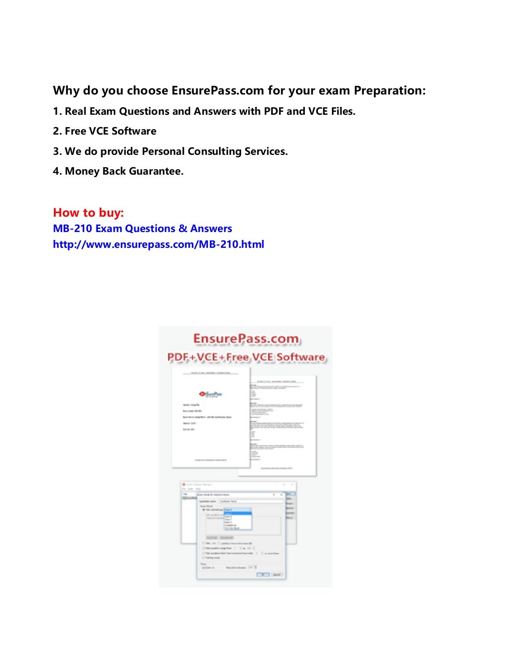 Latest MB-210 Dumps Sheet