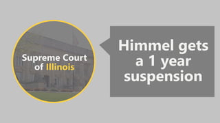 Supreme Court
of Illinois
Himmel gets
a 1 year
suspension
 