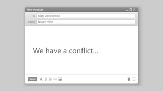 Alan Dershowitz
We have a conflict…
Never mind
 