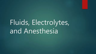 Fluids, Electrolytes,
and Anesthesia
 