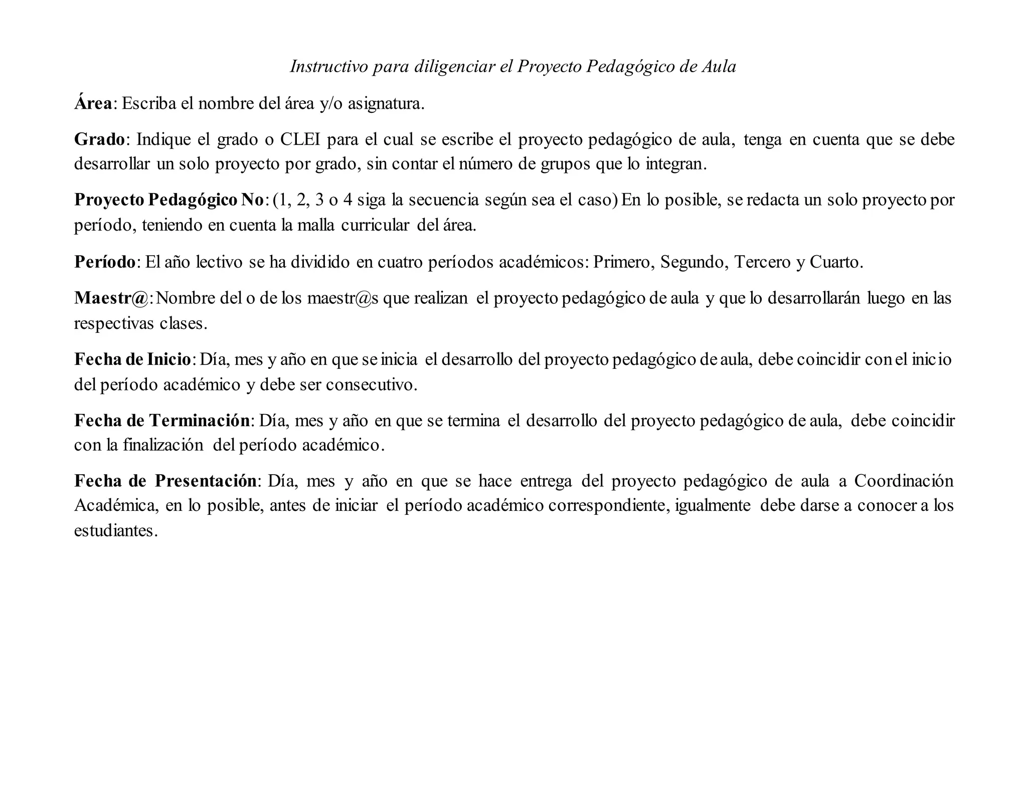 2019 formato ppa proyecto pedagogico de aula | PPT