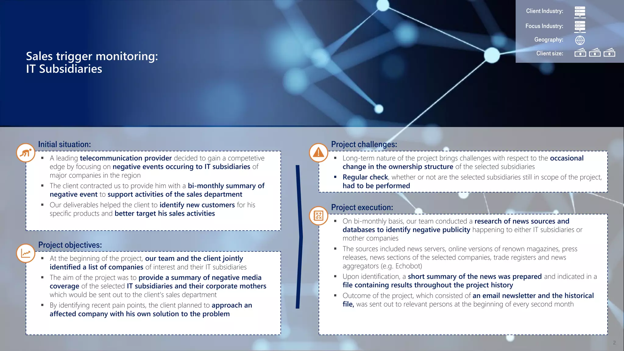 Use Case: Sales Trigger monitoring for IT companies | PPT