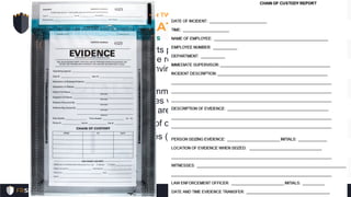 • Best Evidence Rule – courts prefer the best evidence
possible; evidence should be relevant, authentic,
accurate, complete, and convincing – direct evidence is
always best.
• Secondary Evidence – common in cases involving
computers; consists of copies vs. originals – logs and
documents from computers are considered secondary
• Chain of Custody – chain of custody form
• Prosecuting computer crimes (criminal) is hard…
CISSP® MENTOR PROGRAM – SESSION TWO
44
LEGAL AND REGULATORY ISSUES
Legal Aspects of Investigations
 
