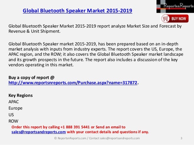 2019 Global Bluetooth Speaker Market: Size, Space, Key