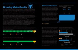 Environmental Health Indicators
ENVIRONMENTAL HEALTH INDICATORS 5958 2019 HEALTH OF THE FORCE REPORT
DrinkingWater Quality
The drinking water quality EHI reflects whether community water systems (CWS) serving Army installa-
tions comply with health-based standards promulgated in the National Primary Drinking Water Regula-
tions (NPDWR). These standards protect against acute and non-acute health effects. Acute health effects
are those that present shortly after exposure to a contaminant (e.g., hemorrhagic diarrhea caused by
E. coli). Non-acute health effects result from repeated exposure to a contaminant over a longer period of
time (e.g., kidney disease caused by inorganic mercury).
Drinking water has a direct and critical impact on human health and Soldier readiness. Exposure to a
contaminated water supply through drinking, bathing, or recreation can lead to acute and chronic illness.
Secondary effects can include loss of confidence in the water supply and increased waste from bottled
water (often provided as an alternate water supply during a water emergency).
Water systems are required to monitor for multiple contaminants to ensure a healthy water supply and
compliance with the NPDWR. Monitoring frequency depends on the contaminant, and results are
reported to the local environmental authority. NPDWR compliance data for CWS serving Army garrisons
come from an annual environmental data survey conducted by the Deputy Chief of Staff, G-9, Envi-
ronmental Division, as well as information from the EPA Safe Drinking Water Information System
(SDWIS) and Consumer Confidence Reports (CCRs) prepared by local water purveyors.
Distribution of Army Installations by Drinking Water Quality Status, FY18
Distribution of Army Population by Water Quality Status, FY18
The chart shows occurrence of health-based water quality violations at selected Army installations in FY18. Standards
violated in FY18 included the Surface Water Treatment Rule (SWTR), Lead and Copper Rule, and the Stage 2 Disinfectants/
Disinfection Byproduct Rule (D/DBPR).
The chart shows the distribution of the Soldier population by occurrence of health-based water quality violations at
selected Army installations in FY18.
38
92.1%
4
7.9%
No health-based
violation
No health-based
violation
Non-acute
violation
Non-acute
violation
Acute
violation
Acute
violation
No data
No data
When compared to CWS across the U.S., the Army has
performed favorably since FY16. In FY18, 92.1% of the
AC Soldier population at installations tracked in Health
of the Force were served by CWS with no health-based
violations, compared to the national value of 91.1%
(EPA, 2019b). Health-based violations were reported
at four Army installations in FY18. All were violations
of non-acute health effects standards. The copper
action level was exceeded at USAGs Humphreys and
Wiesbaden. This was a repeat violation for USAG
Wiesbaden at Clay Kaserne. The water at USAG
Bavaria–Garmisch was not properly chlorinated,
which constituted a violation of the SWTR. Fort Riley
reported elevated trihalomethanes, which violated
the Stage 2 D/DBPR. Trihalomethanes can occur when
disinfectant chlorine reacts with naturally occurring
organic matter in water.
What’s Happening at Army Installations? Population Served by CWS with No Reported
Health-Based Violations
Government Owned/Leased Army Family
Housing Units and Outlets Sampled for Lead in
Drinking Water, 2016–2019
Housing Units
Drinking Water Outlets
U.S.-based installation
Installation outside the U.S.
Consumers can learn more about their
water quality in the annual Consumer
Confidence Report for their CWS, or at
the EPA SDWIS (https://www.epa.gov/
enviro/sdwis-overview).
ARMY CAMPAIGN TO PREVENT LEAD IN DRINKING WATER
S P O T L I G H T
I
N 2013, THE U.S. ARMY INSTALLATION MANAGE-
ment Command (IMCOM) began a campaign to
protect the health of Army communities by moni-
toring and eliminating lead in drinking water systems
(IMCOM, 2013). This initial effort has been converted to
an enduring surveillance mission to evaluate drinking
water at all Army high risk facilities (e.g., child develop-
ment centers, youth centers, schools) and government
owned/leased Army Family Housing (AFH) units on a
5-year cycle, with a goal of sampling 20% of inventory
every year (IMCOM, 2018). Interim results from the
current cycle are shown for AFH units.
Between 2016–2019, 15% of sampled AFH units had
at least one water outlet that exceeded the EPA lead
action level of 15 parts per billion (ppb). Lead concen-
trations greater than 15 ppb were present in 14% of
the samples collected from drinking water outlets
(i.e., kitchen or bathroom faucets). Outlets where
water exceeded the EPA action level were removed
from service or remediated. Replacement water
supplies were provided when necessary to ensure
safe water for consumers.
Elevated
(>15ppb)
Sampled Inventory
0 5,000 10,000 15,000
1,116
7,675
14,279
0 5,000 10,000 15,000
1,442
10,204
U.S.
(2018)
Army
(FY18)
92%91%
 