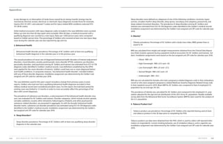 as any damage to, or interruption of, body tissue caused by an energy transfer (energy may be
mechanical, thermal, nuclear, electrical, or chemical). Injury diagnoses include those for traumatic
injuries (ICD-10-CM S- and selected T-codes) and for injury-related MSK conditions (selected ICD-
10-CM M-codes).
Initial medical encounters with injury diagnosis codes included in the case definition were counted;
follow-up visits less than 60 days apart were excluded. After 60 days, a medical encounter with a
qualifying diagnosis was counted as a new injury. Rates per 1,000 person-years were computed
based on Soldier person-time. The percentage of Soldiers who received at least one new injury diag-
nosis during the calendar year was also reported by age and sex.
2. Behavioral Health
Behavioral health disorder prevalence: Percentage of AC Soldiers with at least one qualifying
behavioral health diagnosis in the calendar year or in the previous year
The annual prevalence of seven sets of diagnosed behavioral health disorders of interest (adjustment
disorders, mood disorders, anxiety, posttraumatic stress disorder (PTSD), substance use disorders,
personality disorders, and psychoses) among AC Soldiers and trainees was estimated from ICD-10-CM
diagnosis codes identified in Soldiers’ medical records. Case definitions established by the APHC
were applied for the seven disorders of interest. Soldiers could have one or more diagnosed behav-
ioral health conditions. A composite measure, "any behavioral health disorder", included Soldiers
with any of these disorder diagnoses. Installation assignment was determined by the Soldier’s last
assigned unit ZIP code for calendar year 2018.
The case definition used for this year’s report included a change from previous years; in prior
reports, Soldiers who had ever had a qualifying behavioral health diagnosis recorded in their
military medical record were considered prevalent cases. For this report, the look-back period for
existing cases was limited to 12 months in order to more accurately reflect the percentage of Sol-
diers with current diagnoses.
The prevalence of substance use disorders, a subcomponent of the behavioral health disorder mea-
sure, was evaluated for AC Soldiers and trainees. Disorder categories, which include alcohol; opioids;
cannabis; sedatives; cocaine; other stimulants; hallucinogens; inhalants; and other psychoactive
substance-related disorders, are presented in aggregate. As with the broader behavioral health
disorder metric, substance use disorder prevalence was estimated using ICD-10-CM diagnosis codes
identified in the Soldier’s medical records. Installation assignment was determined by the Soldier’s
last assigned unit ZIP code for calendar year 2018.
3. Sleep Disorders*
Sleep disorder prevalence: Percentage of AC Soldiers with at least one qualifying sleep disorder
diagnosis in the calendar year
Sleep disorders were defined as a diagnosis of one of the following conditions: insomnia, hyper-
somnia, circadian rhythm sleep disorder, sleep apnea, narcolepsy and cataplexy, parasomnia, and
sleep-related movement disorders. The prevalence of sleep disorders among AC Soldiers and
trainees was estimated from ICD-10-CM diagnosis codes identified in the Soldier’s medical records.
Installation assignment was determined by the Soldier’s last assigned unit ZIP code for calendar year
2018.
4. Obesity*
Obesity prevalence: Percentage of AC Soldiers with a body mass index (BMI) greater than or
equal to 30
BMI was calculated from height and weight measurements obtained from the Clinical Data Reposi-
tory Vitals module captured during outpatient medical encounters for AC Soldiers and trainees. Sol-
diers’ installation assignments were based on the last assigned unit ZIP code for calendar year 2018.
•	 Obese: BMI ≥30
•	 High Overweight: BMI ≥27.5 and <30
•	 Low Overweight: BMI ≥25 and <27.5
•	 Normal Weight: BMI ≥18.5 and <25
•	 Underweight: BMI <18.5
BMI was not calculated for females who had a pregnancy-related diagnosis code in their ambulatory
record or who were assigned a pregnancy-related Medicare Severity Diagnosis Related Group code
in their inpatient record in 2018. Mean BMI for AC Soldiers was compared to that of employed U.S.
population by sex and age (18–65).
The prevalence of obesity was calculated for AC Soldiers and compared to the employed U.S. pop-
ulation adjusted for the age and sex distribution of the 2015 Army AC population. Readily available
survey data from the Behavioral Risk Factor Surveillance System (BRFSS) were used for the analysis of
the U.S. population.
5. Tobacco Product Use*
Tobacco product use prevalence: Percentage of AC Soldiers who reported having used at least
one tobacco product in the 30 days prior to completing the PHA
Tobacco product use data were obtained from the PHA, which is used to collect self-reported infor-
mation on respondents’ current smoking behavior, use of smokeless tobacco, and e-cigarette use.
Installation assignment was determined by the Soldier’s last assigned unit ZIP code for calendar year
2018.
METHODS 145144 2019 HEALTH OF THE FORCE REPORT
Appendices
 