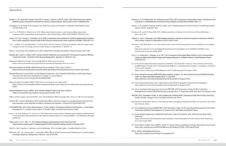 Knapik J.J., M. Sharp, M. Canham-Chervak, K. Hauret, J. Patton, and B.H. Jones. 2001. Risk factors for training-
related injuries among men and women in basic combat training. Med Sci Sports Exerc 33(6):946–954.
Landrigan, P.J., R. Fuller, N.J.R. Acosta, et al. 2018. The Lancet Commission on Pollution and Health. Lancet
391(10119):462–512.
Lea, C.S., J.T. Efird, A.E. Toland, et al. 2014. Melanoma incidence rates in active duty military personnel
compared with a population-based registry in the United States, 2000–2007. Mil Med 179(3):247–253.
Levine, P.H., H.A. Young, S.J. Simmens, et al. 2005. Is testicular cancer related to Gulf War deployment? Evidence
from a pilot population-based study of Gulf War era veterans and cancer registries. Mil Med 170(2):149–153.
Li, S., L. Gilbert, S.O. Van Wambeke, J. Yu, B.V. Purse, and P.A. Harrison. 2019. Lyme disease risks in Europe under
multiple drivers of change. Environ Health Perspect 127(6):067010-1–067010-13.
Mora, C., B. Dousset, I.R. Caldwell, et al. 2017. Global Risk of Deadly Heat, Nature Climate Change 7:501–506.
Mueller, M.K. and K.S. Callina. 2014. Human-Animal Interaction as a Context for Thriving and Coping in Military-
Connected Youth: The Role of Pets during Deployment. Appl Dev Sci 18(4):214–223.
National Coalition for Cancer Survivorship (NCCS). 2019. Cancer is a Crisis,
https://www.canceradvocacy.org/resources/remaining-hopeful/cancer-is-a-crisis/
National Institutes of Health (NIH) National Cancer Institute. 2018. Cancer Clusters,
https://www.cancer.gov/about-cancer/causes-prevention/risk/substances/cancer-clusters-fact-sheet
National Research Council (NRC) of the National Academies. 2013. Potential Health Risks to DOD Firing-Range
Personnel from Recurrent Lead Exposure. Chapter 5, Cancer Effects,
https://www.ncbi.nlm.nih.gov/books/NBK206969/
National Sleep Foundation (NSF). 2020. How much sleep do we really need?
https:// https://www.sleepfoundation.org/articles/how-much-sleep-do-we-really-need (accessed January
2020).
National Weather Service (NWS). 2018. Weather Related Fatality and Injury Statistics,
https://www.weather.gov/hazstat/ (accessed 28 October 2019).
Office of The Surgeon General (OTSG). 2013. Army Medicine 2020 Campaign Plan, Version 2. Falls Church, Virginia.
O'Haire, M.E. and K.E. Rodriguez. 2018. Preliminary efficacy of service dogs as a complementary treatment for
post-traumatic stress disorder in military members and veterans. J Consult Clin Psychol 86(2):179
OTSG/MEDCOM. 2018. Policy Memorandum 18-064, subject: Preventing Childhood Lead Exposure – Lead Hazard
Management, 17 October 2018; expires 17 October 2020. Joint Base San Antonio, Texas.
Pierce, J.R., D.W. DeGroot, T.L. Grier, et al. 2017. Body mass index predicts selected physical fitness attributes but
is not associated with performance on military relevant tasks in U.S. Army Soldiers. J Sci Med Sport 20(suppl
4):S79–84.
Public Law 115–91—DEC. 12, 2017, National Defense Authorization Act for Fiscal Year 2018.
https://www.congress.gov/115/plaws/publ91/PLAW-115publ91.pdf (accessed 22 October 2019)
Rea M.S., M.G. Figueiro, A. Bierman, and J.D. Bullough. 2010. Circadian light. J Circadian Rhythms 8(1):2.
Reinhold, J.M., C.R. Lazzari, and C. Lahondère. 2018. Effects of the Environmental Temperature on Aedes aegypti
and Aedes albopictus Mosquitoes: A Review. Insects 9(4):158.
Appendices
168 2019 HEALTH OF THE FORCE REPORT REFERENCES 169
Sapoka, A., A.P. Chelikowsky, K.E. Nachman, and B. Ritz. 2010. Exposure to particulate matter and adverse birth
outcomes: A comprehensive review and meta-analysis. Air Qual Atmos Health, 5(4):1–13.
Schuh, A., M. Canham-Chervak, and B.H. Jones. 2017. Statistical process control charts for monitoring military
injuries. Inj Prev 23(6):416–422.
Sharkey, J.M., and V.D. Hauschild. 2013. Addressing Cancer Clusters in the US Army. US Army Med Dep J,
Apr–Jun:31–34.
Sharma, S. and S. Chatterjee. 2017. Microplastic pollution, a threat to marine ecosystem and human health: a
short review. Environ Sci Pollut Res Int 24(27):21530–21547.
Simmons, A.M. 2016, April 21–22. The world’s trash crisis, and why many Americans are oblivious. Los Angeles
Times,
http://www.latimes.com/world/global-development/la-fg-global-trash-20160422-20160421-snap-
htmlstory.html (accessed May 2018).
Sun, X., K. Jooho Kim, C. Behnke, et al. 2017. The Cleanliness of Reusable Water Bottles: How Contamination
Levels are Affected by Bottle Usage and Cleaning Behaviors of Bottle Owners. Food Protection Trends
37(6):392–402.
U.S. Army Aeromedical Research Laboratory (USAARL). 2017. Back Pain in the U.S. Army Aviation Community.
USAARL Report Number 2017-13; Prepared by Kelley, A., J. MacDonnell, D. Grigley, J. Campbell, J. Pavelites,
T. Cho, and S. Gaydos,
https://www.usaarl.army.mil/TechReports/2017-13.pdf (accessed 27 August 2019).
U.S. Army Dental Command (DENCOM). Memorandum, subject: U.S. Army Dental Command (DENCOM) Policy
Letter 5-2, High Caries Risk Program (HCR), 27 July 2013,
https://dencom.srmc-portal.amedd.army.mil/ (accessed 23 August 2019).
U.S. Army Dental Directorate. 2017. United States Army Dental Care System Clinical Practice Guidelines,
https://dencom.srmc-portal.amedd.army.mil/ (accessed 23 August 2019).
U.S. Army Installation Management Command (IMCOM). 2019. Operations Order 19-082, Installation
Management Command (IMCOM) Housing Campaign Plan, 27 September 2019. Joint Base San Antonio, Texas.
IMCOM. 2018. Operations Order 18-109, Sampling for Drinking Water. Sampling at High Risk Facilities and Army
Family Housing, 9 August 2018. Joint Base San Antonio, Texas.
IMCOM. 2013. Operations Order 13-163, Drinking Water Sampling in High Risk Facilities, 24 June 2013. Joint Base
San Antonio, Texas.
U.S. Army Medical Command (MEDCOM). 2019. Operations Order 19-29, Lead Hazard Management Control Plan –
Preventing Childhood Lead Exposure, 31 January 2019. Joint Base San Antonio, Texas.
U.S. Army Medical Department (AMEDD) Performance Triad (P3) website. 2018. What to Know about Sleep
Deficiency,
https://p3.amedd.army.mil/performance-learning-center/sleep/what-to-know-about-sleep-deficiency
(accessed 9 July 2019).
U.S. Army Public Health Center (APHC). 2019a. U.S. Army’s Ready and Resilient Initiative Evaluation Process Guide,
https://phc.amedd.army.mil/PHC%20Resource%20Library/TG382_IEPGuide2019.pdf
APHC. 2019b. 2018 Health of the Force,
https://phc.amedd.army.mil/topics/campaigns/hof.
 