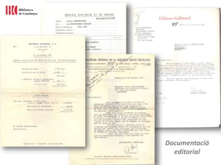 Documentació
editorial
 