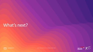 S U M M I T © 2019, Amazon Web Services, Inc. or its affiliates. All rights reserved.
 