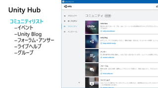 Unity Hub
16
コミュニティリスト
Unity Blog
 