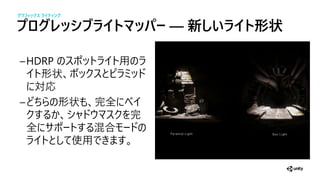 グ ッシ イト ッパー &mdash; 新しい イト形状
HDRP
形状
対応
形状 完全
完
全 混合
使
グラフィックス ライティ グ
 
