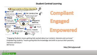 Student Centred Learning
http://bit.ly/gcouros8
“Engaging Students means getting kids excited about our content, interests and curricula.”
Empowering students “means giving kids the knowledge and skills to pursue their passions,
interests and future.”
Bill Ferrier
 