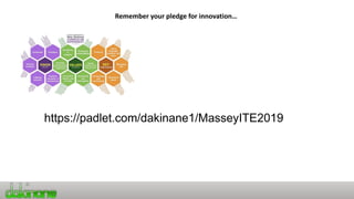 Remember your pledge for innovation…
https://padlet.com/dakinane1/MasseyITE2019
 