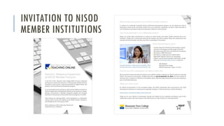 INVITATION TO NISOD
MEMBER INSTITUTIONS
 