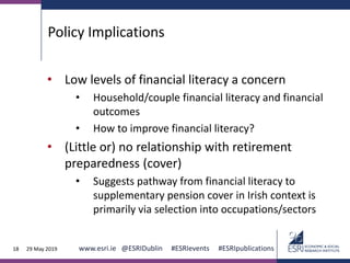 Financial literacy and preparation for retirement | PDF