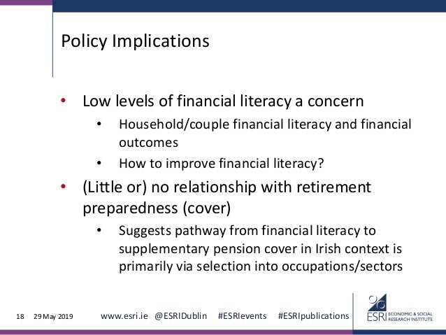 Financial literacy and preparation for retirement