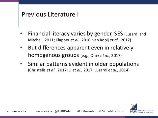 Financial literacy and preparation for retirement