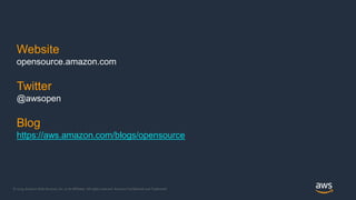 © 2019, Amazon Web Services, Inc. or its Affiliates. All rights reserved. Amazon Confidential and Trademark
Website
openso...