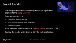 © 2019, Amazon Web Services, Inc. or its affiliates. All rights reserved.S U M M I T
Project Aladdin
Deep Learning
GPU instances
 