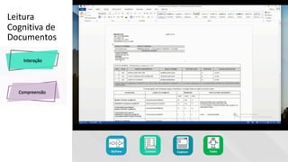 59
Leitura
Cognitiva de
Documentos
Tasks
Interação
BizFlow Content CaptureCapture
Compreensão
 