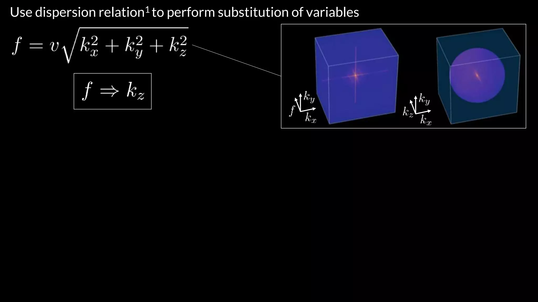 Use dispersion relation1 to perform substitution of variables
 