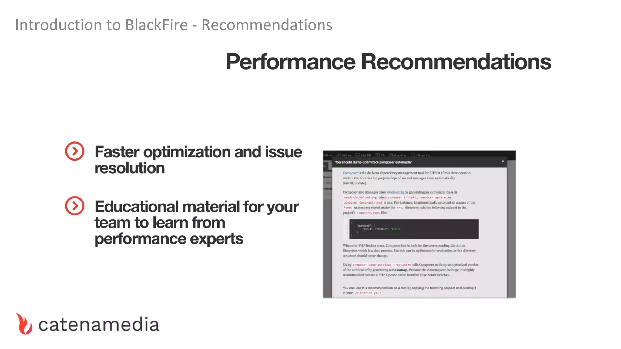 Introduction to BlackFire - Recommendations
 