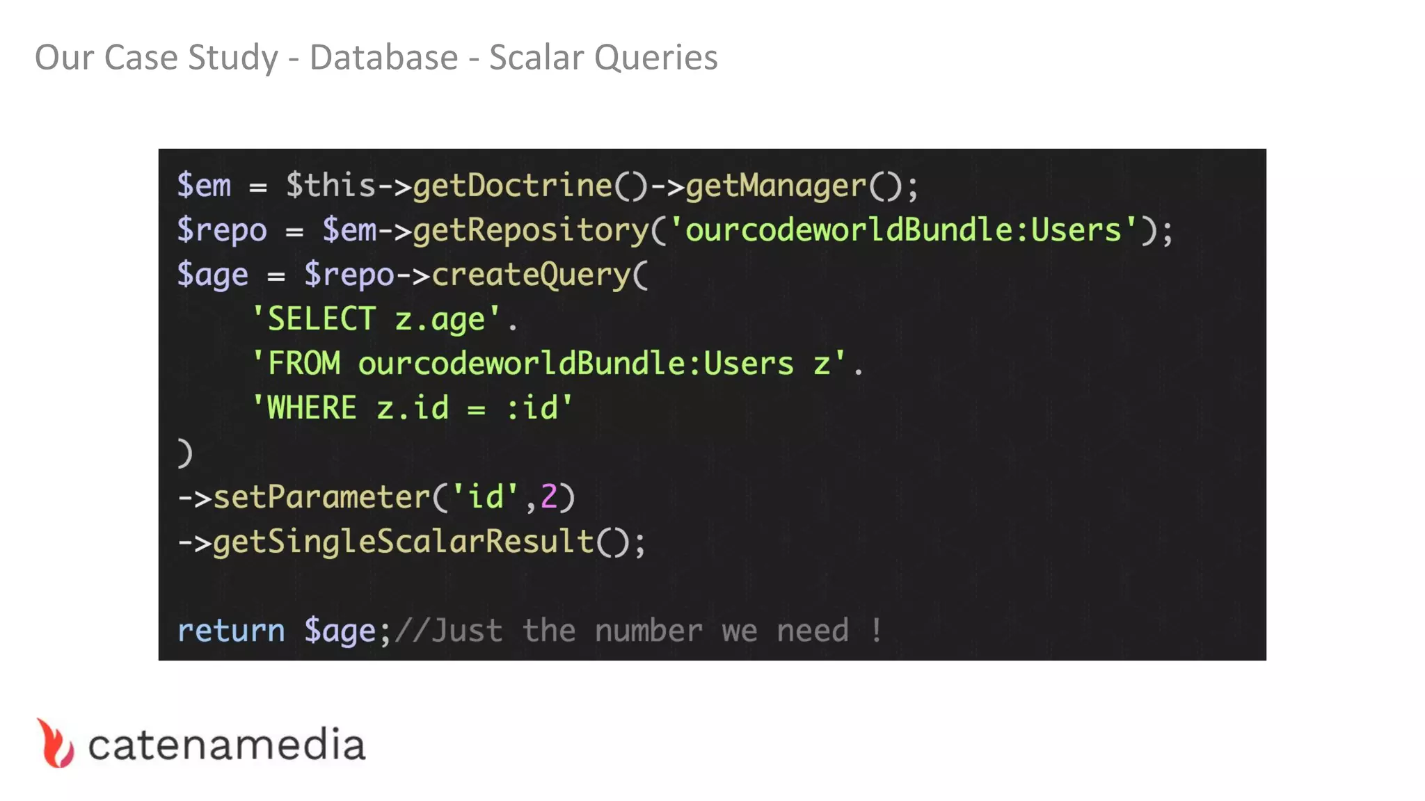 Our Case Study - Database - Scalar Queries
 