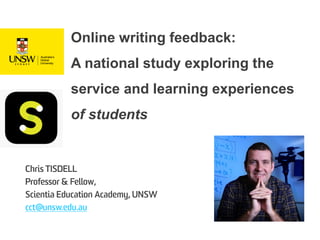 Online writing feedback:
A national study exploring the
service and learning experiences
of students
 