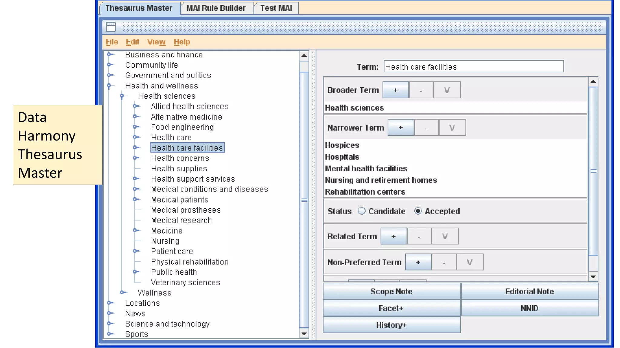 21
Data
Harmony
Thesaurus
Master
 