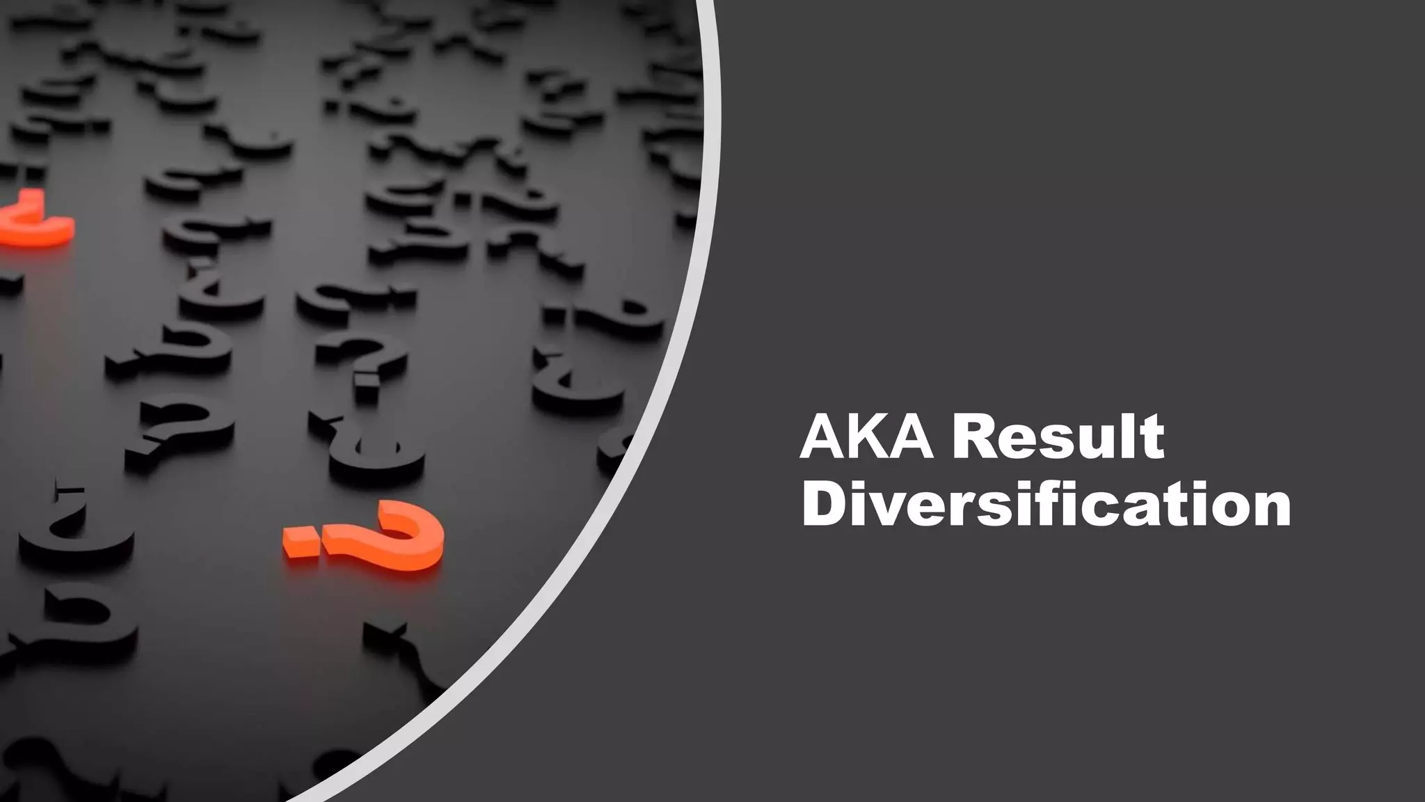 AKA Result
Diversification
 