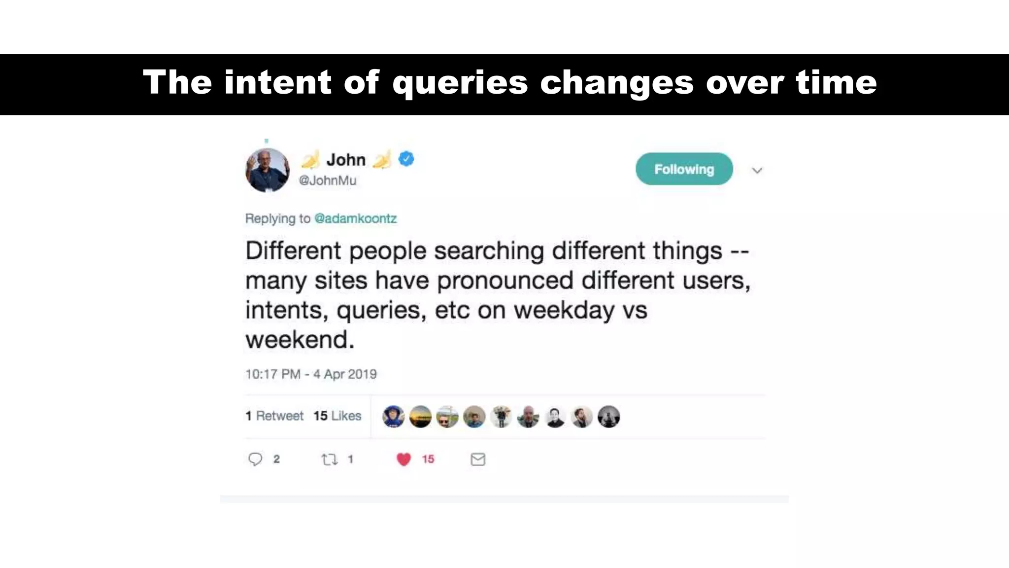 The intent of queries changes over time
 