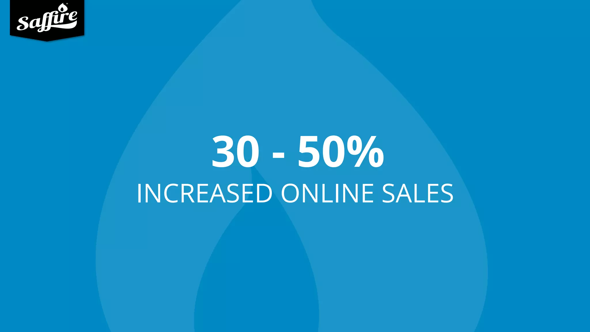 30 - 50%
INCREASED ONLINE SALES
 